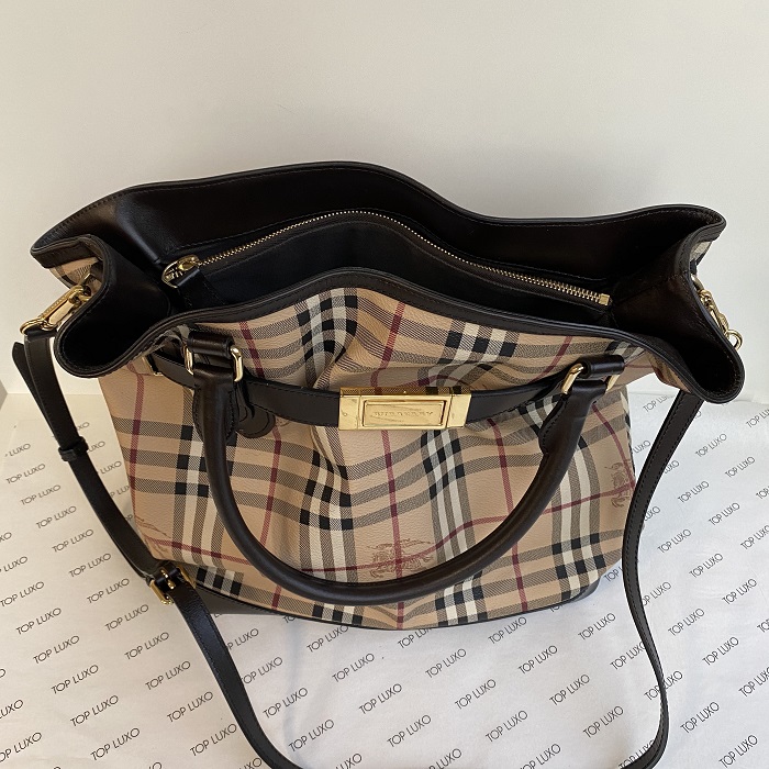 Burberry Xadrez large com marrom - Top Luxo