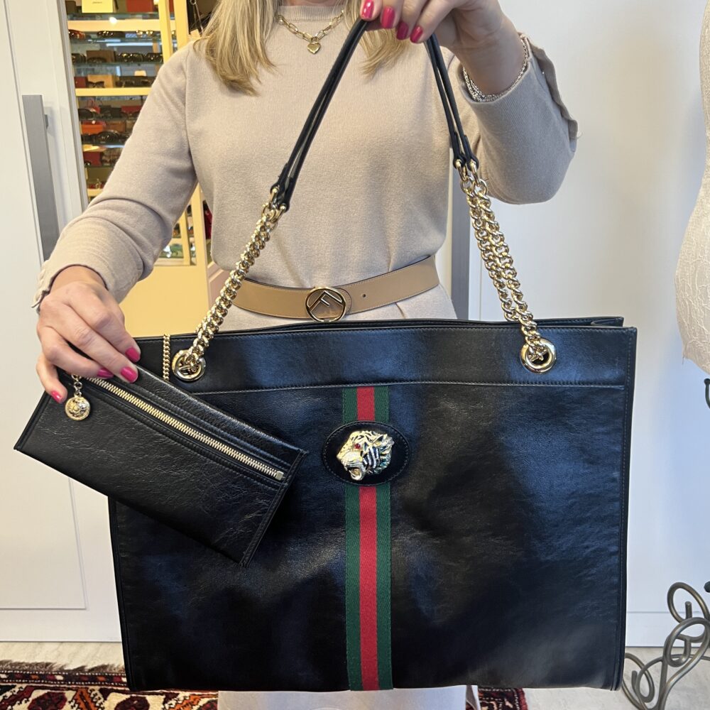 Bolsa Gucci Rajah preta - Top Luxo