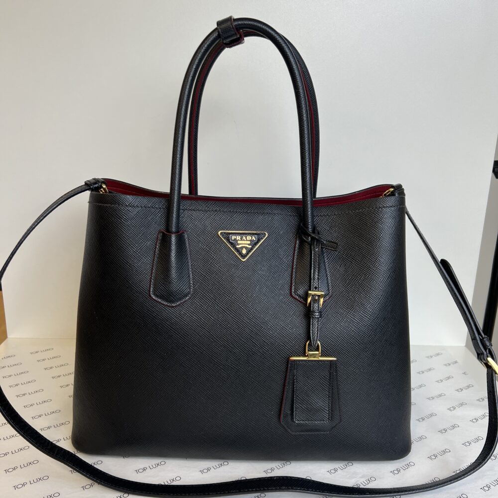 Bolsa Prada preta double bag - Top Luxo