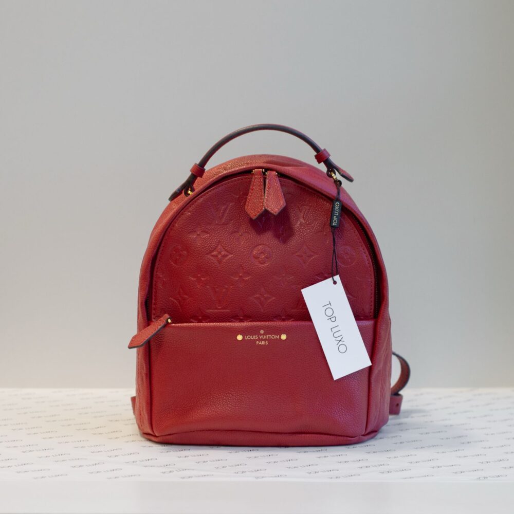 Mochila Louis Vuitton vermelha couro