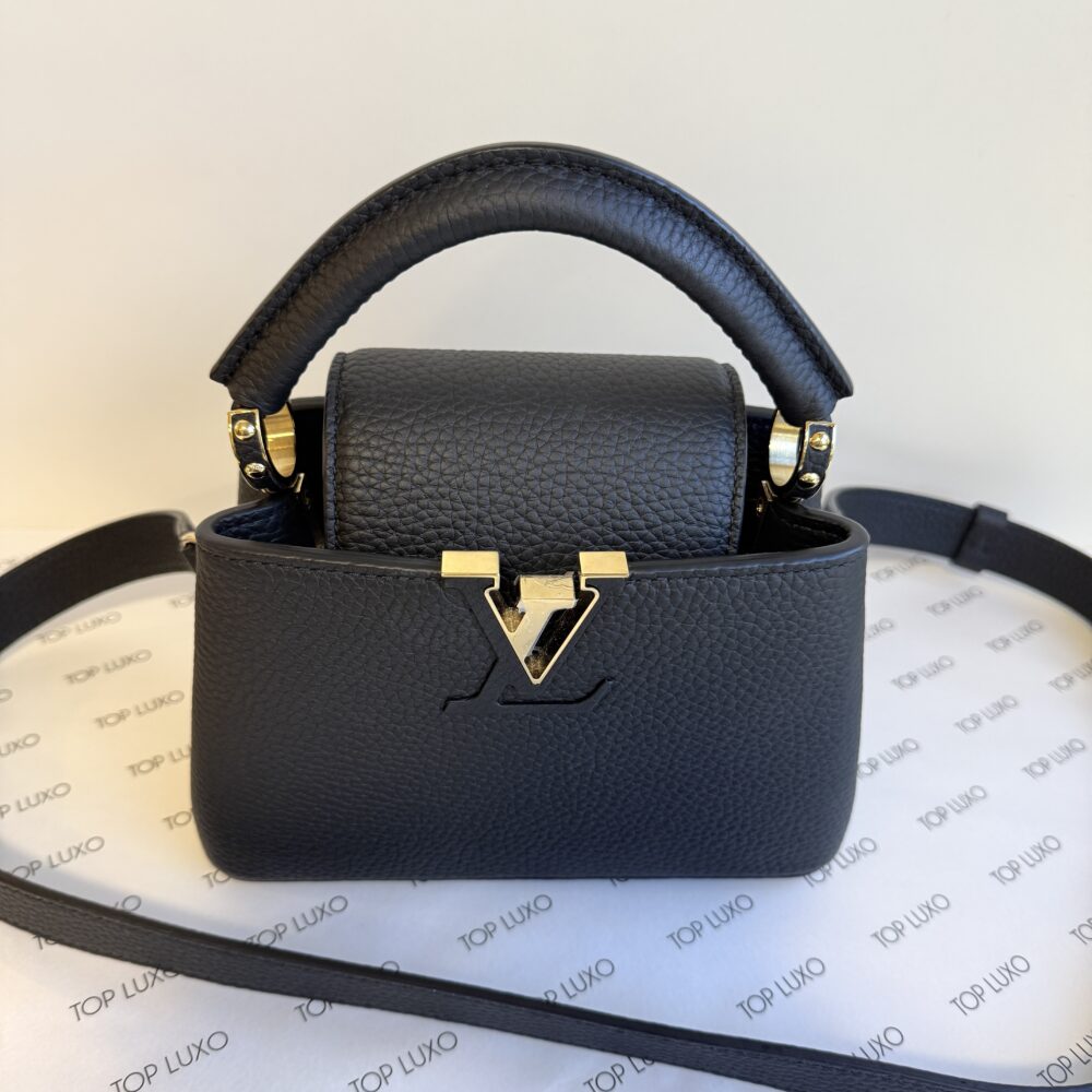 Bolsa Louis Vuitton Capucines preta mini - Image 3