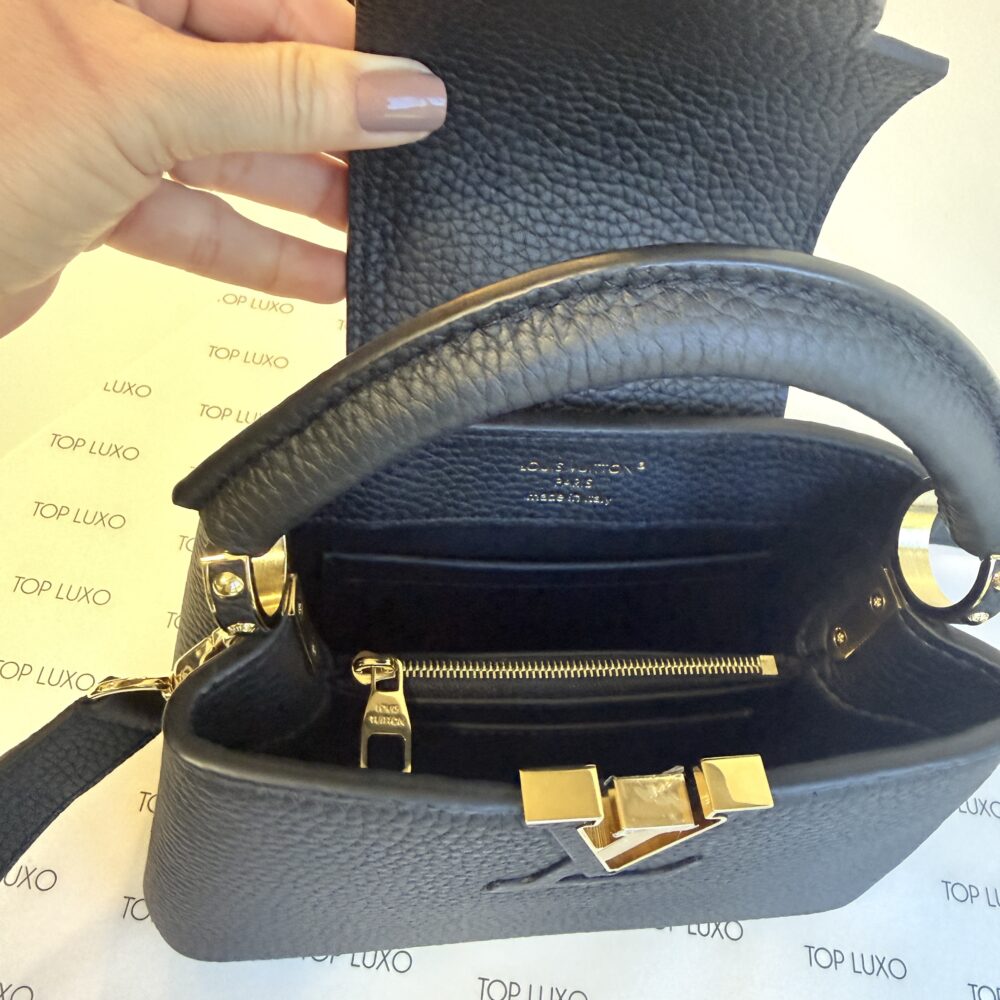 Bolsa Louis Vuitton Capucines preta mini - Image 10