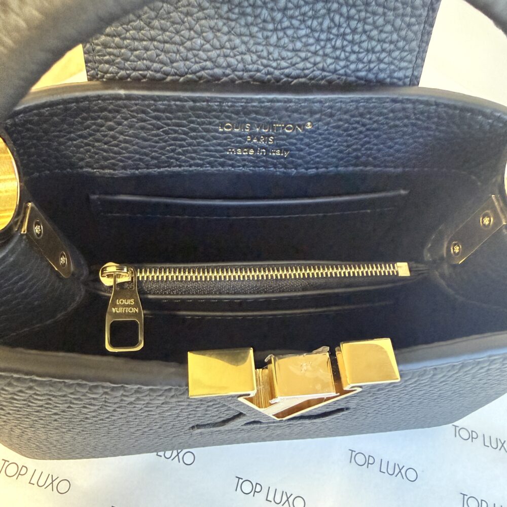 Bolsa Louis Vuitton Capucines preta mini - Image 11