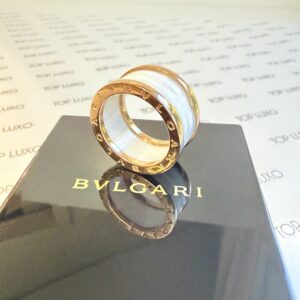 Anel Bvlgari ceramica branca aro 20