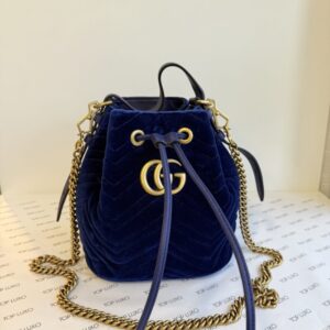 Bolsa Gucci azul Marmont veludo sac