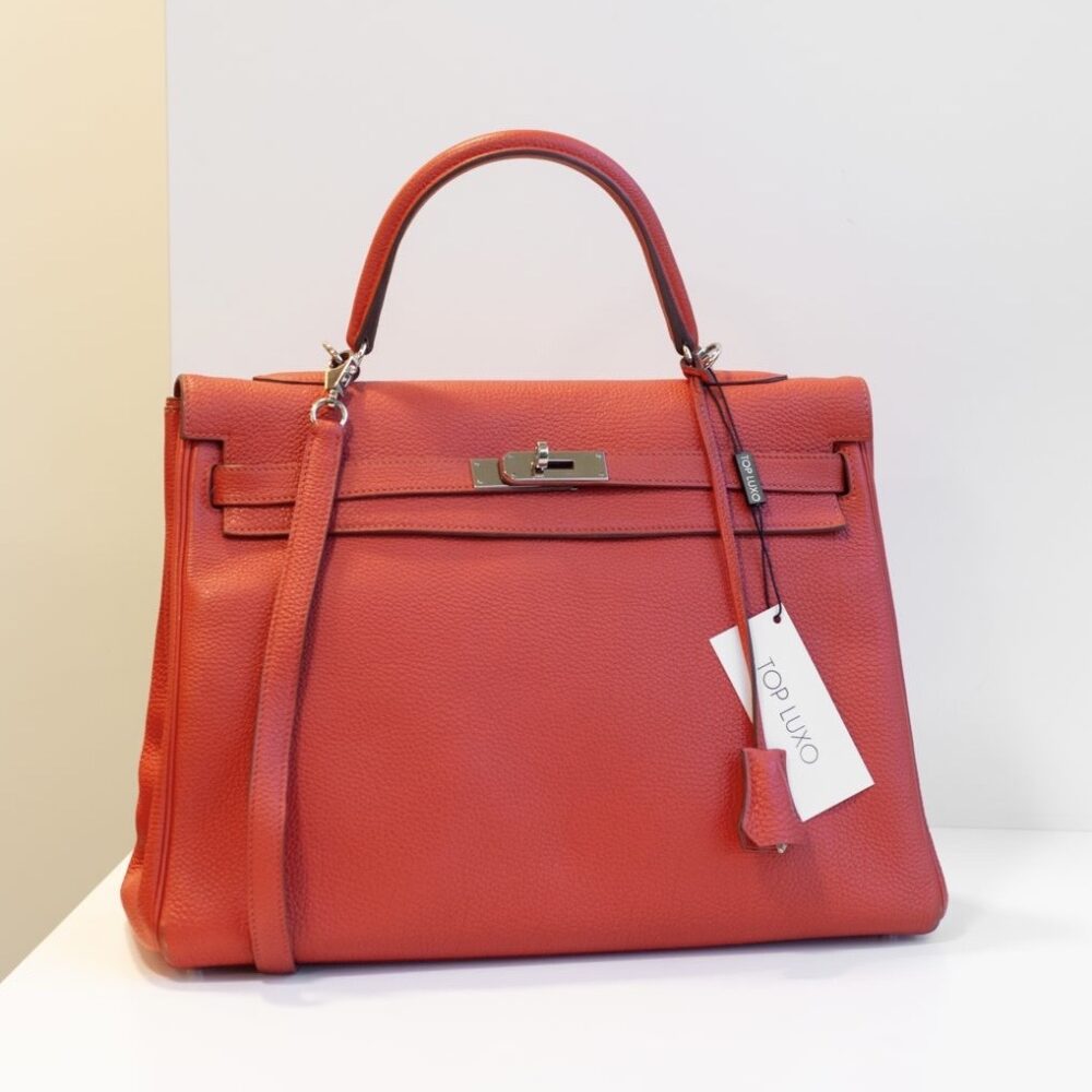 Bolsa Hermès Kelly 35 orange capucine