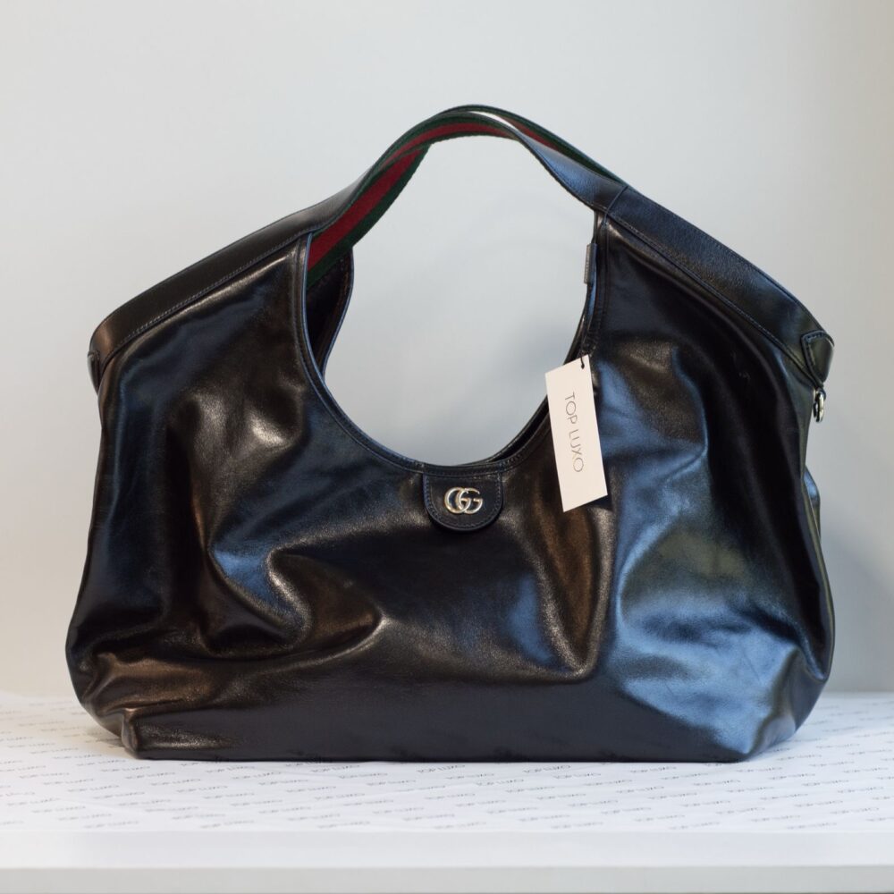 Bolsa Gucci preta Giglio couro large - Image 10