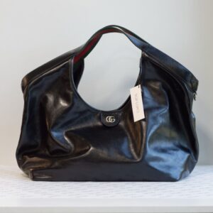 Bolsa Gucci preta Giglio couro large