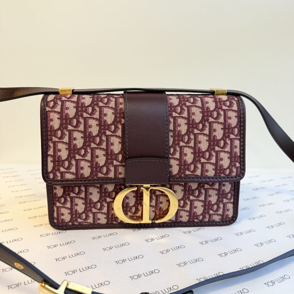 Bolsa Dior 30 montaigne oblique bordeaux - Image 9