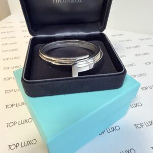 Bracelete Tiffany T prata e diamantes