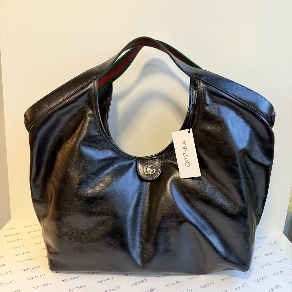 Bolsa Gucci preta Giglio couro large - Image 6
