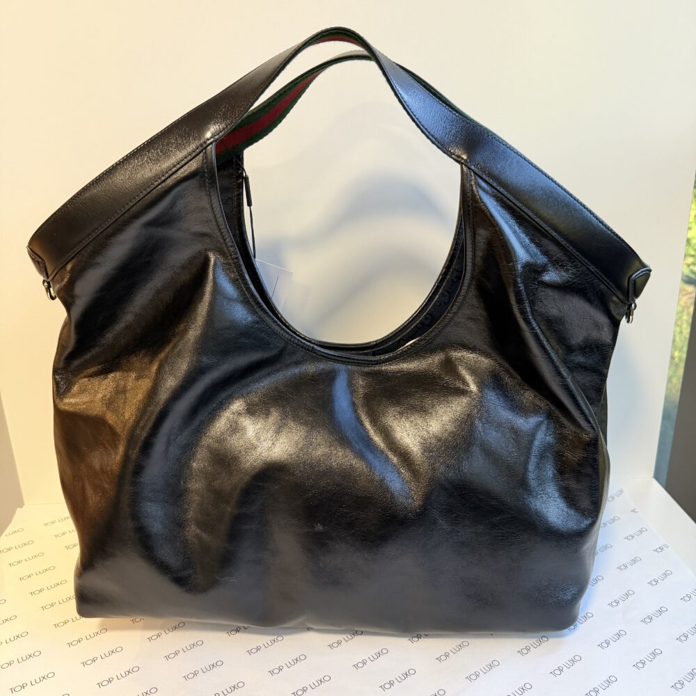 Bolsa Gucci preta Giglio couro large - Image 7