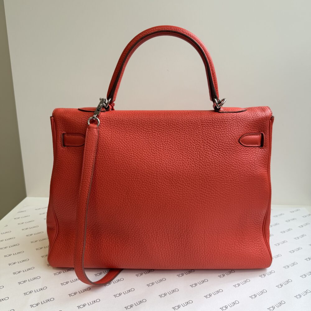 Bolsa Hermès Kelly 35 orange capucine - Image 6