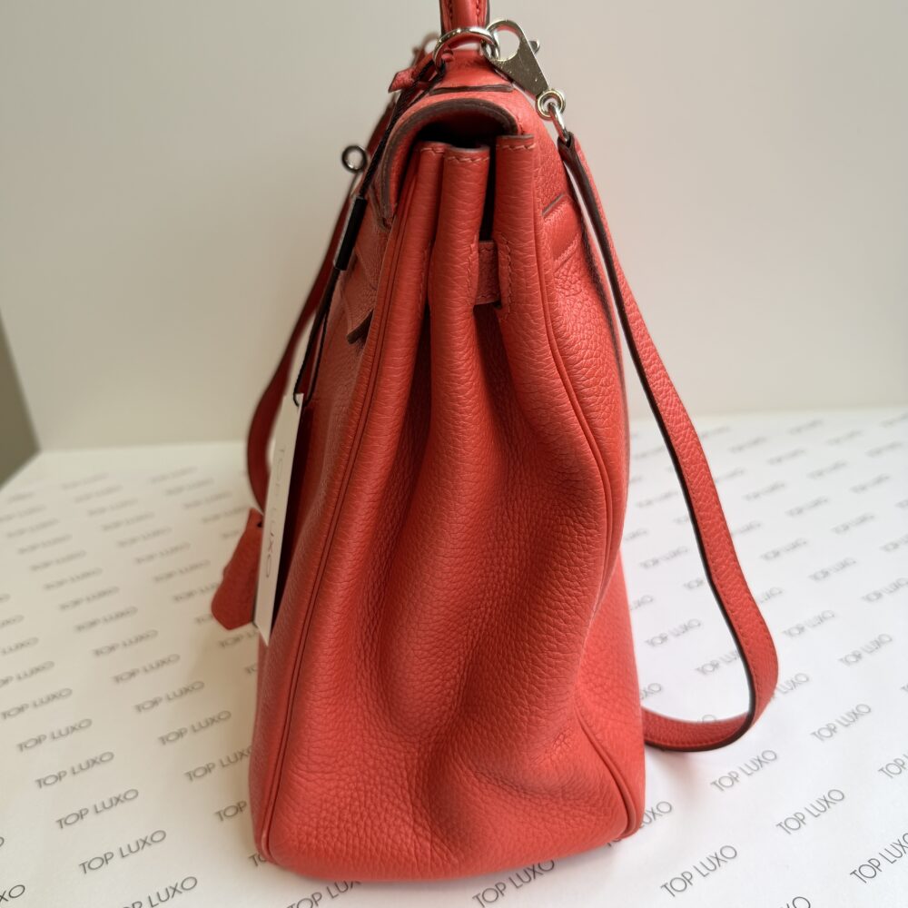 Bolsa Hermès Kelly 35 orange capucine - Image 7