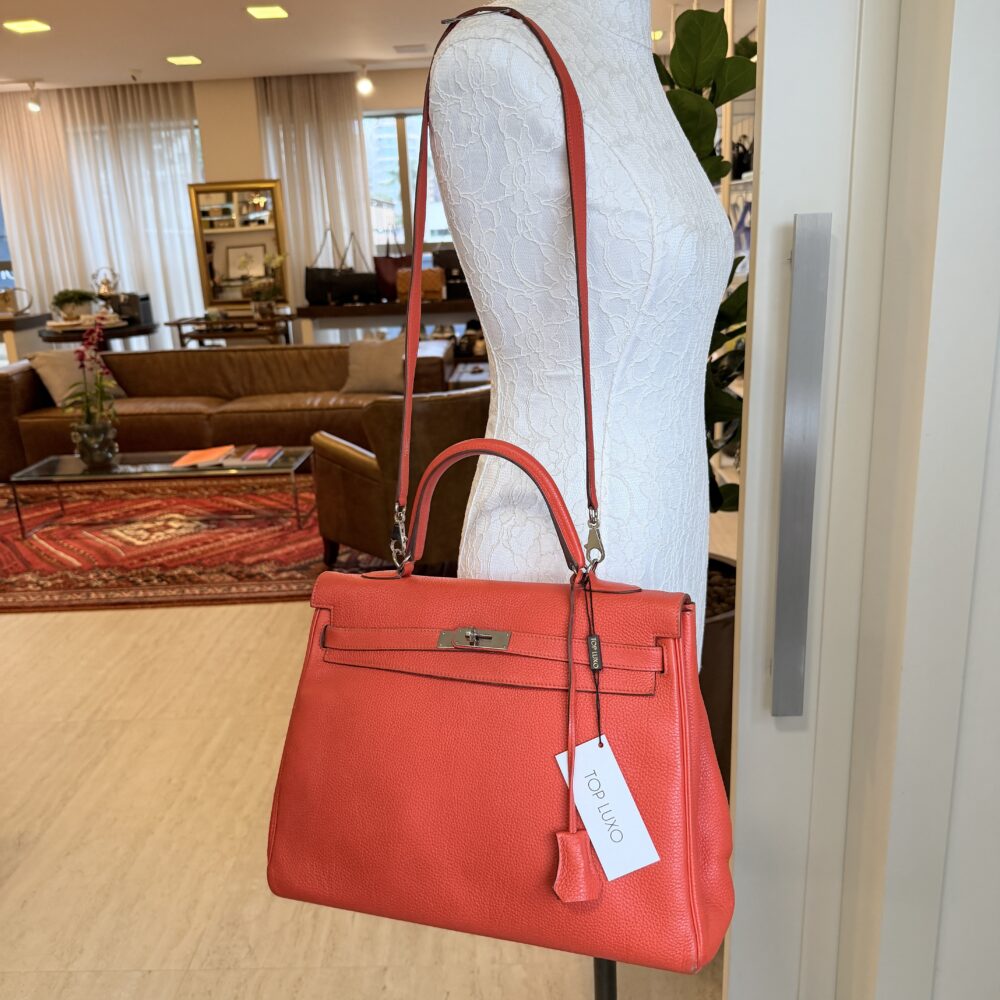 Bolsa Hermès Kelly 35 orange capucine - Image 3