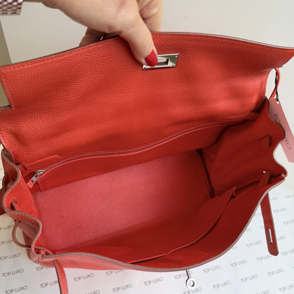 Bolsa Hermès Kelly 35 orange capucine - Image 11