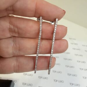 Brincos Vivara palito ouro branco