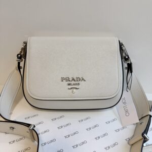 Bolsa Prada branca media flap