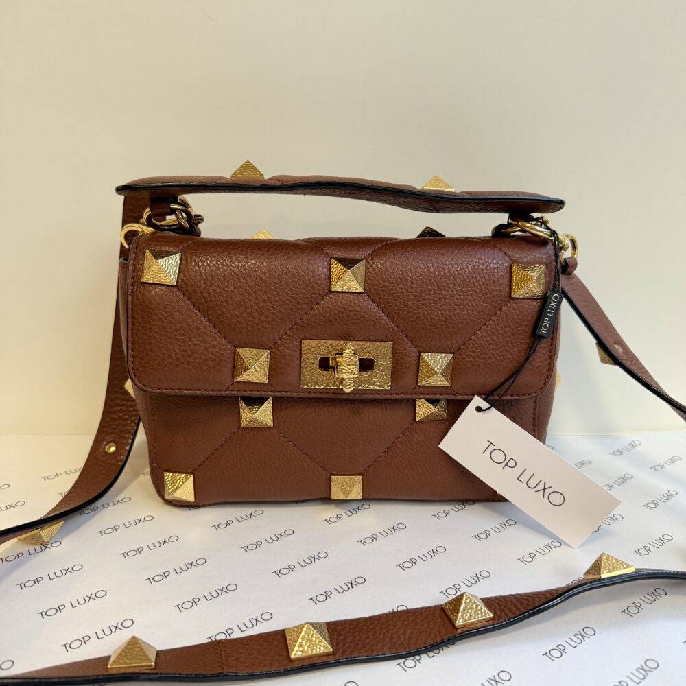 Bolsa Valentino caramelo roman stud media - Image 5