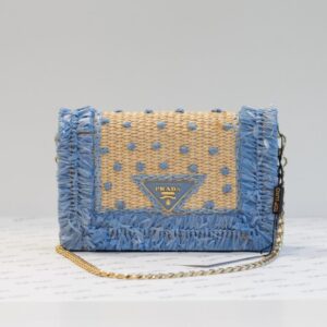 Bolsa Prada mini azul raffia