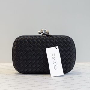 Clutch Bottega Veneta preta knot