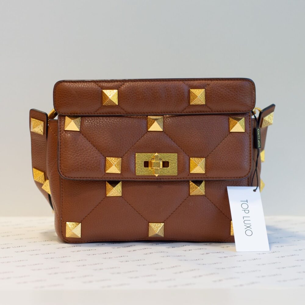 Bolsa Valentino caramelo roman stud media