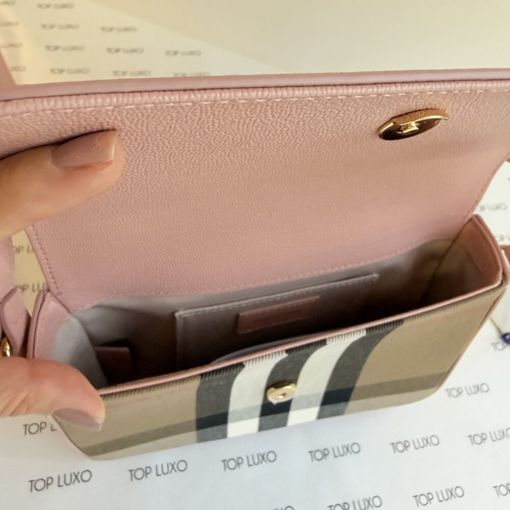 Bolsa Burberry rosa claro Hampshire mini - Image 9