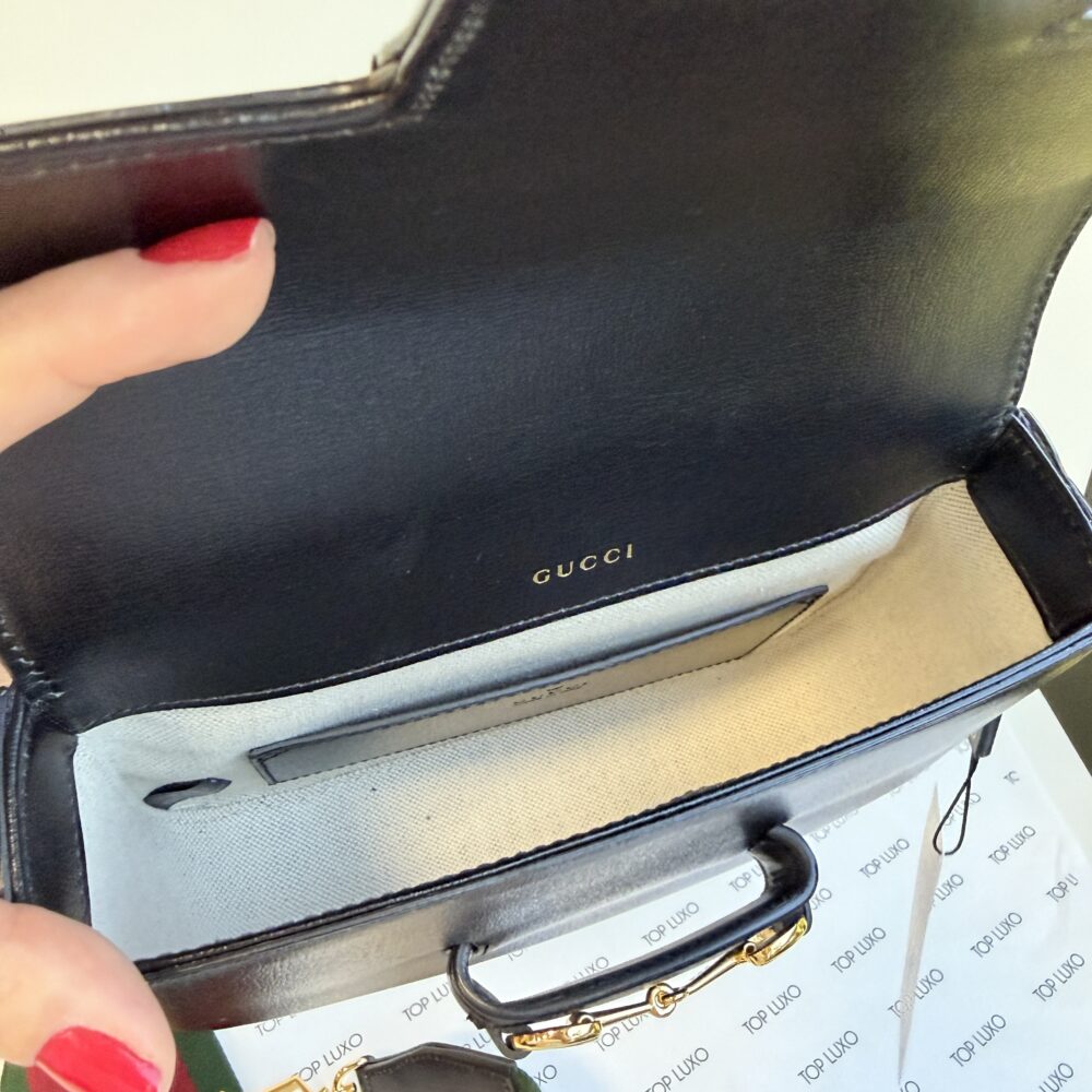 Bolsa Gucci preta horsebit small - Image 6