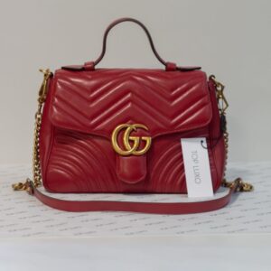 Bolsa Gucci vermelha Marmont top handle