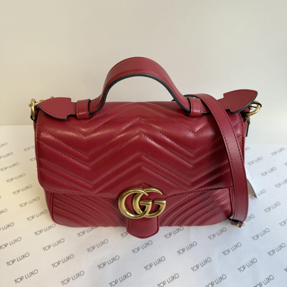 Bolsa Gucci vermelha Marmont top handle - Image 5