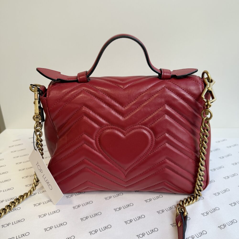 Bolsa Gucci vermelha Marmont top handle - Image 8