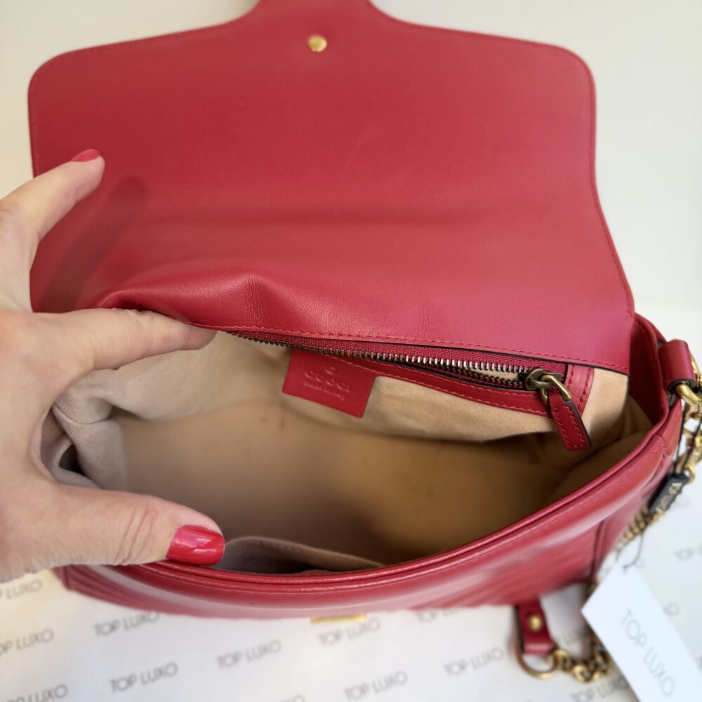 Bolsa Gucci vermelha Marmont top handle - Image 12
