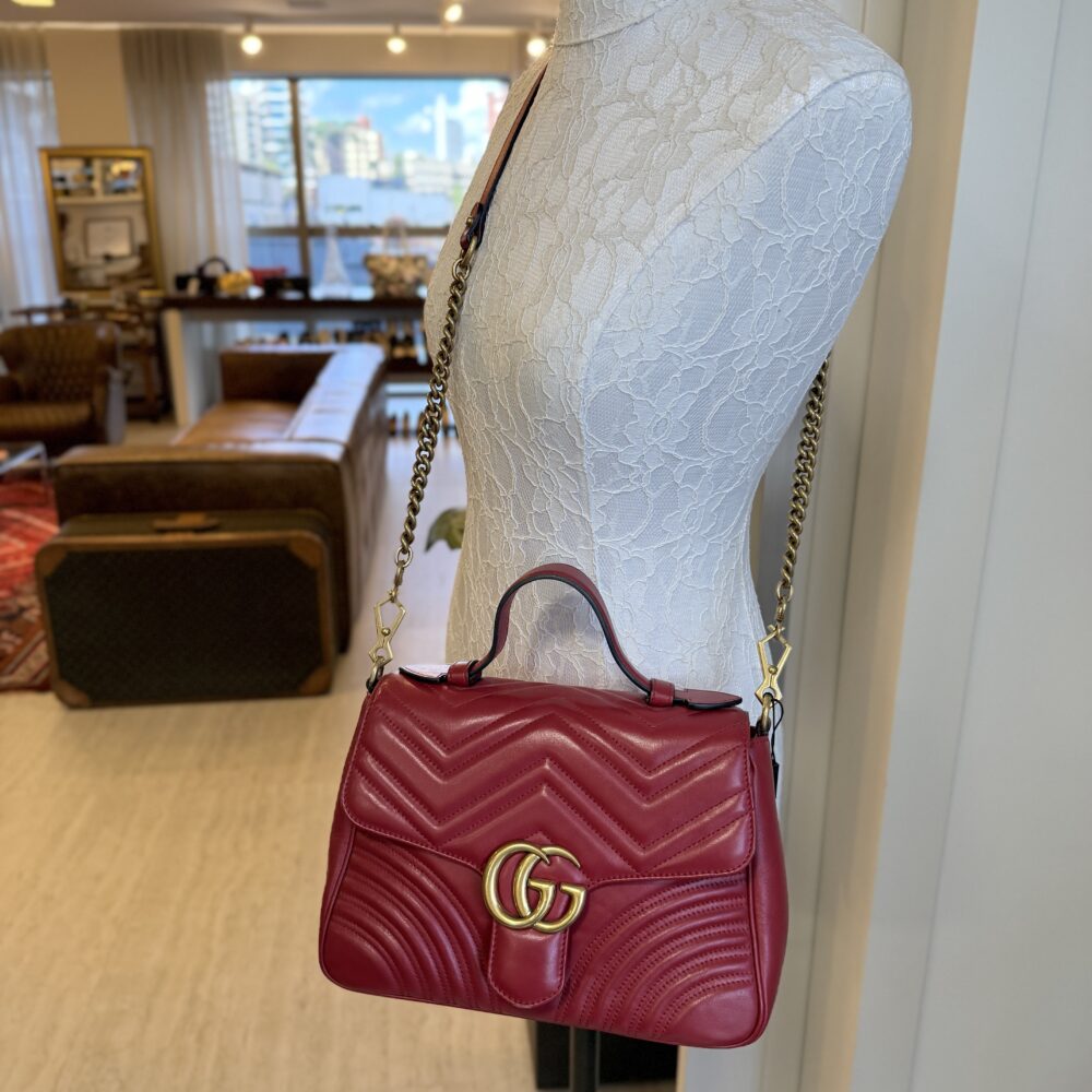 Bolsa Gucci vermelha Marmont top handle - Image 4