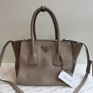 Bolsa Prada areia Glace calf suede