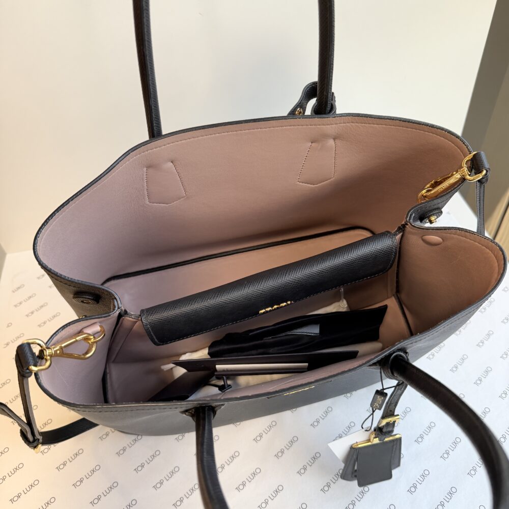 Bolsa Prada preta Double large saffiano - Image 9