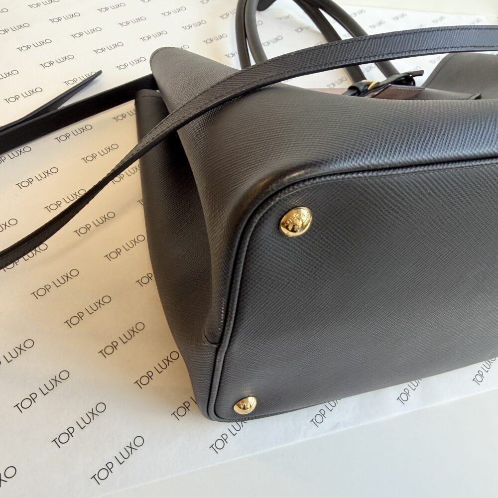 Bolsa Prada preta Double large saffiano - Image 6