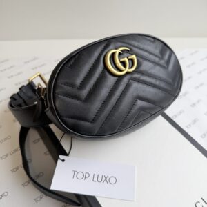 Pochete Gucci preta marmont mini