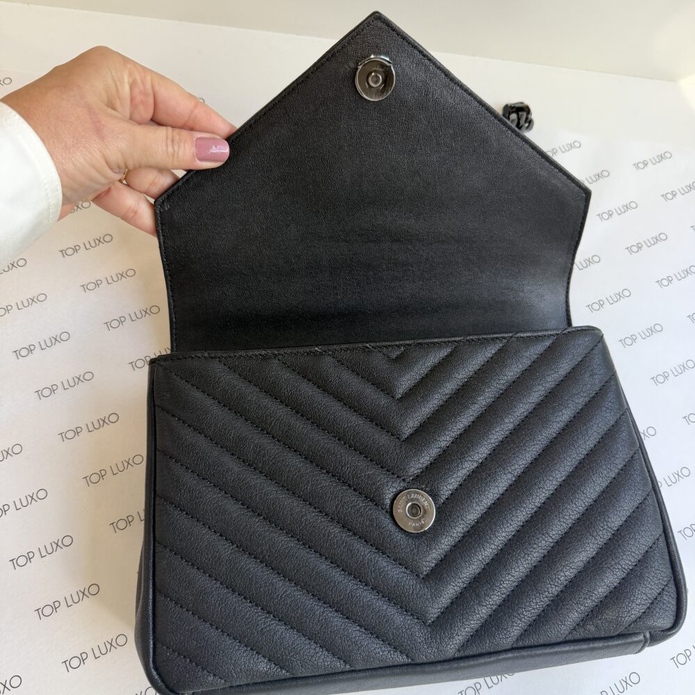 Bolsa Saint Laurent preta College media - Image 9