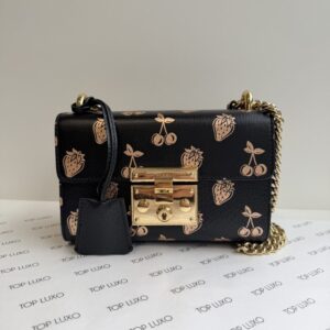 Bolsa Gucci preta Padlock small berry