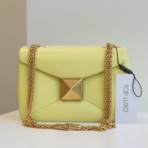 Bolsa Valentino amarela One stud small